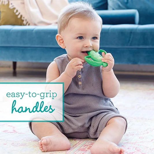LIL NIBBLES TEXTURED SILICONE TEETHER - PEAS