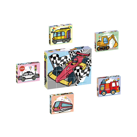 6 IN 1 MAGNETIC CUBE PUZZLE VEHICLE SET