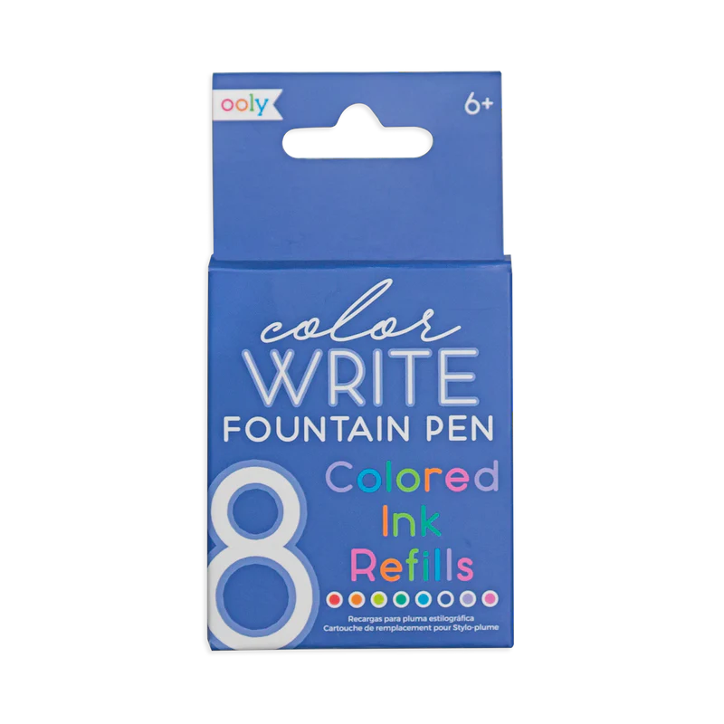 COLOR WRITE COLORED FOUNTAIN PENS INK REFILLS